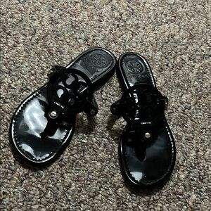 Tory Burch Glossy Black Sandals
